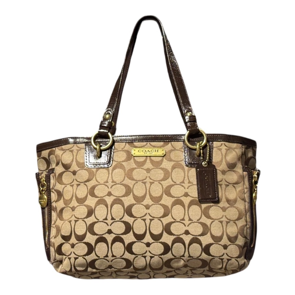 Coach F19249 Tan and Brown Gallery Signature Tote
